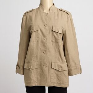 Coldwater Creek Linen Blend Safari Jacket – Size 14 (L)